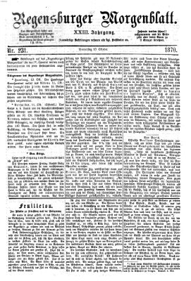 Regensburger Morgenblatt Donnerstag 13. Oktober 1870