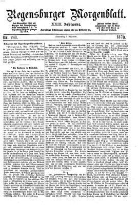 Regensburger Morgenblatt Donnerstag 3. November 1870