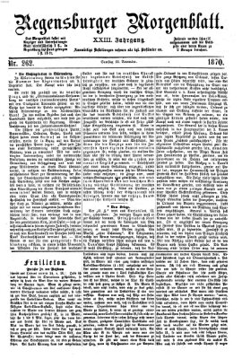 Regensburger Morgenblatt Samstag 19. November 1870