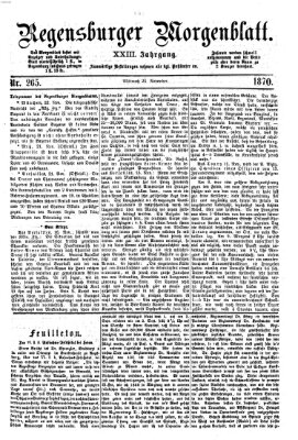 Regensburger Morgenblatt Mittwoch 23. November 1870