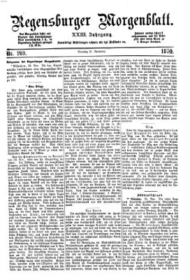 Regensburger Morgenblatt Sonntag 27. November 1870