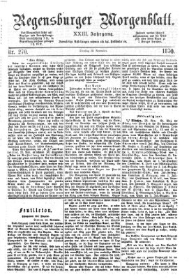 Regensburger Morgenblatt Dienstag 29. November 1870