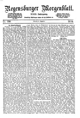 Regensburger Morgenblatt Sonntag 11. Dezember 1870