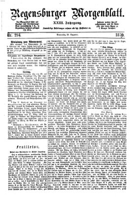 Regensburger Morgenblatt Donnerstag 29. Dezember 1870