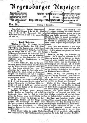 Regensburger Anzeiger Dienstag 1. September 1863