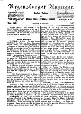 Regensburger Anzeiger Donnerstag 10. September 1863