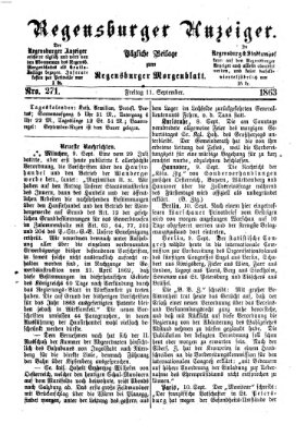 Regensburger Anzeiger Freitag 11. September 1863