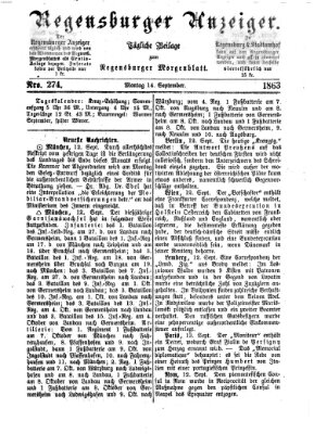 Regensburger Anzeiger Montag 14. September 1863