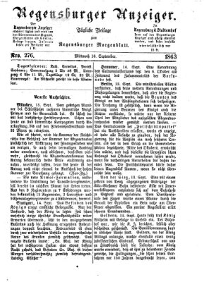 Regensburger Anzeiger Mittwoch 16. September 1863