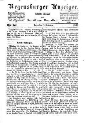 Regensburger Anzeiger Donnerstag 17. September 1863