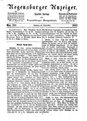 Regensburger Anzeiger Sonntag 20. September 1863