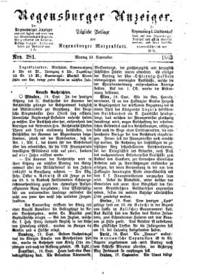 Regensburger Anzeiger Montag 21. September 1863