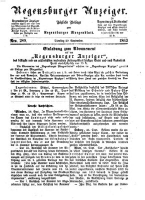 Regensburger Anzeiger Dienstag 29. September 1863