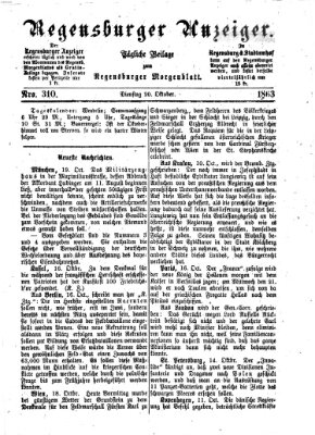 Regensburger Anzeiger Dienstag 20. Oktober 1863