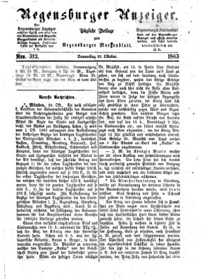 Regensburger Anzeiger Donnerstag 22. Oktober 1863