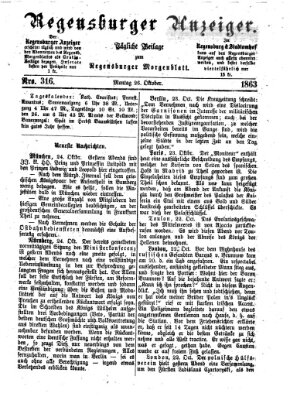 Regensburger Anzeiger Montag 26. Oktober 1863