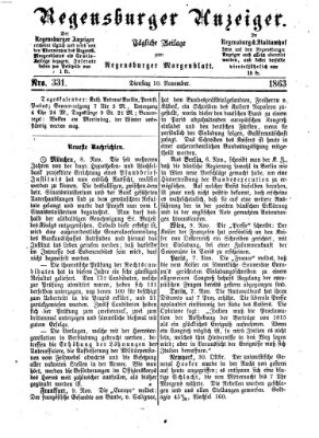 Regensburger Anzeiger Dienstag 10. November 1863