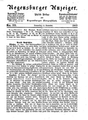 Regensburger Anzeiger Donnerstag 12. November 1863