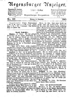 Regensburger Anzeiger Montag 16. November 1863