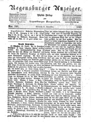 Regensburger Anzeiger Mittwoch 25. November 1863