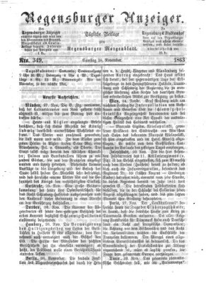 Regensburger Anzeiger Samstag 28. November 1863