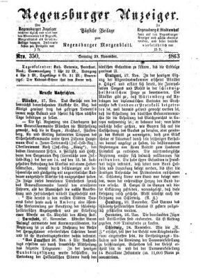 Regensburger Anzeiger Sonntag 29. November 1863