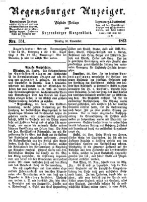 Regensburger Anzeiger Montag 30. November 1863
