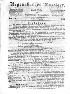 Regensburger Anzeiger Samstag 5. Dezember 1863