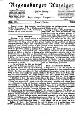 Regensburger Anzeiger Montag 7. Dezember 1863