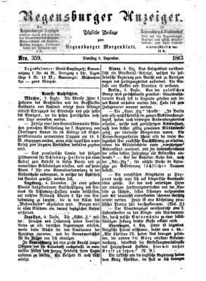 Regensburger Anzeiger Dienstag 8. Dezember 1863