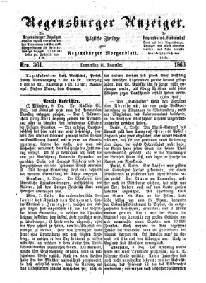 Regensburger Anzeiger Donnerstag 10. Dezember 1863