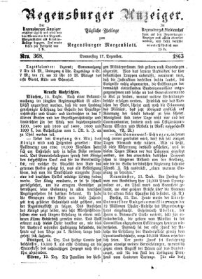 Regensburger Anzeiger Donnerstag 17. Dezember 1863