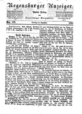 Regensburger Anzeiger Dienstag 29. Dezember 1863