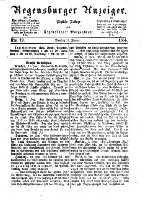 Regensburger Anzeiger Dienstag 12. Januar 1864