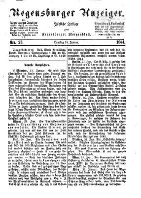 Regensburger Anzeiger Samstag 23. Januar 1864