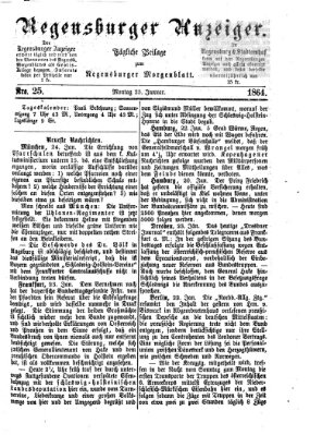 Regensburger Anzeiger Montag 25. Januar 1864