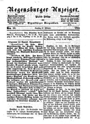 Regensburger Anzeiger Samstag 27. Februar 1864