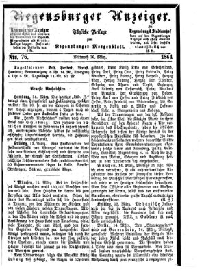 Regensburger Anzeiger Mittwoch 16. März 1864