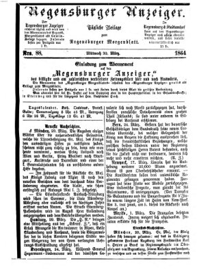 Regensburger Anzeiger Mittwoch 30. März 1864