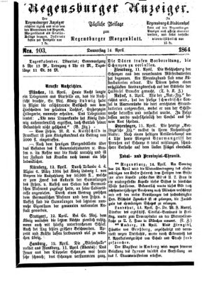 Regensburger Anzeiger Donnerstag 14. April 1864