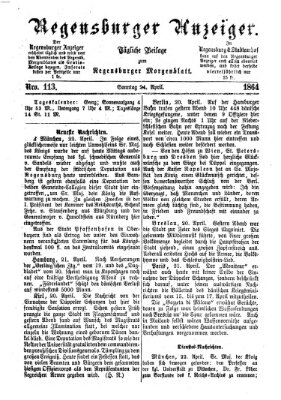 Regensburger Anzeiger Sonntag 24. April 1864