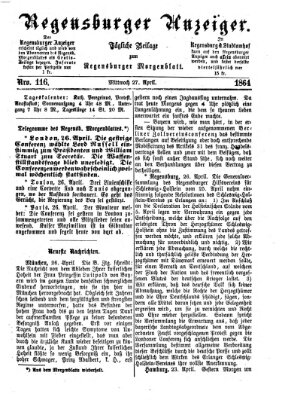 Regensburger Anzeiger Mittwoch 27. April 1864