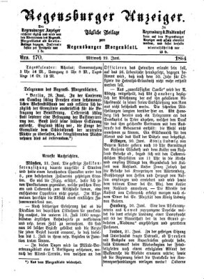 Regensburger Anzeiger Mittwoch 22. Juni 1864