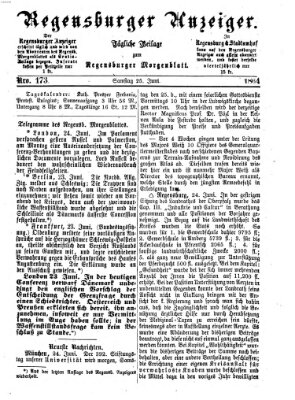 Regensburger Anzeiger Samstag 25. Juni 1864