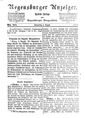 Regensburger Anzeiger Donnerstag 4. August 1864