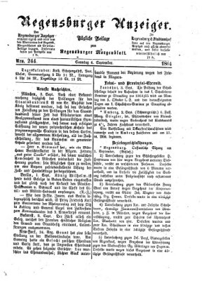 Regensburger Anzeiger Sonntag 4. September 1864