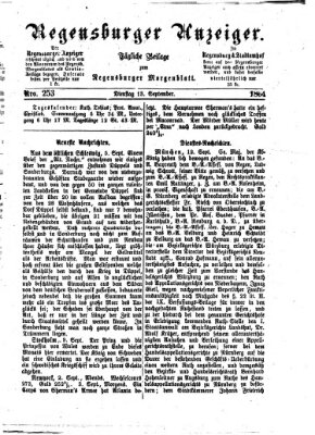 Regensburger Anzeiger Dienstag 13. September 1864