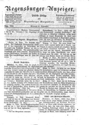 Regensburger Anzeiger Mittwoch 21. September 1864