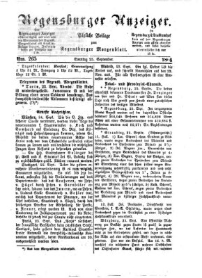 Regensburger Anzeiger Sonntag 25. September 1864