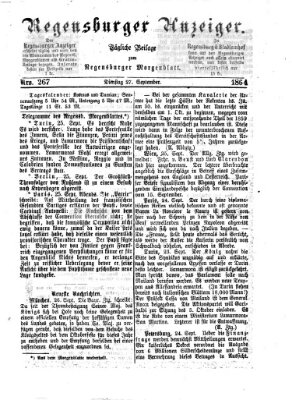 Regensburger Anzeiger Dienstag 27. September 1864